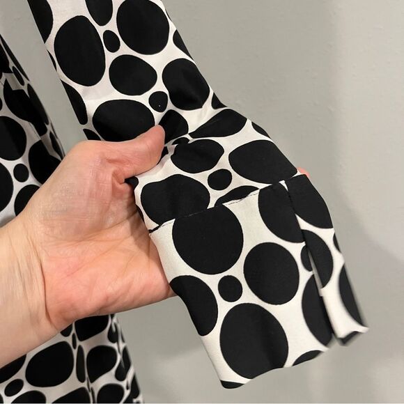 Elegant Black and White Polka Dot Dress - Picture 6 of 14